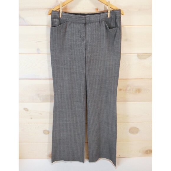 Express Design Studio Editor Women’s Sz 6 Dress Pants Gray Pinstripe Office - Picture 1 of 11